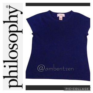 Philosophy 100% cashmere shirt sleeve sweater S